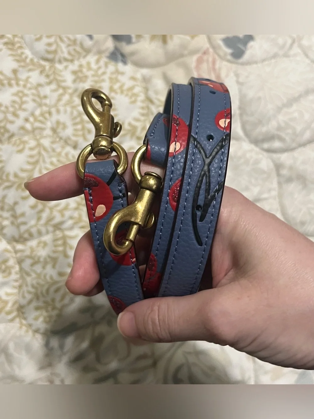 Coach Willow 24 in Blue with Cherry Print!